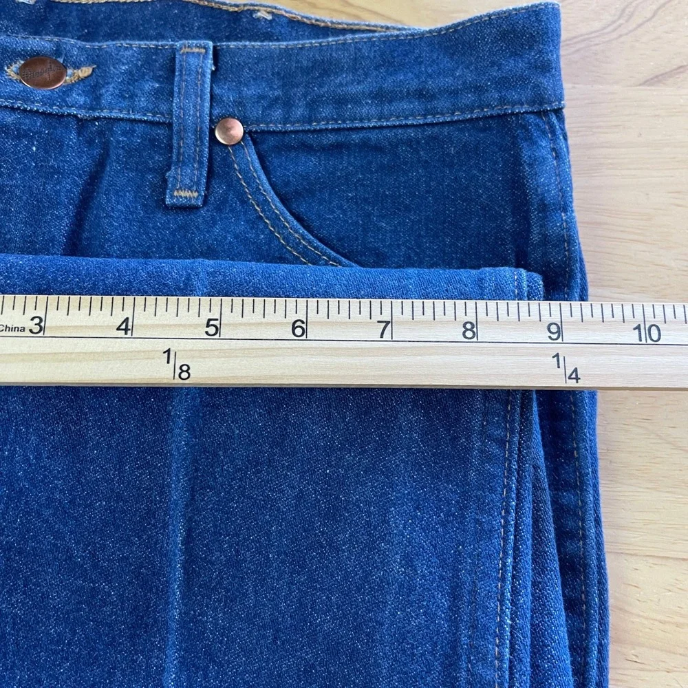 VTG Wrangler Cowboy Cut Slim Jeans 35x32 Dark Wash Denim‎ Blue High Rise 936DEN